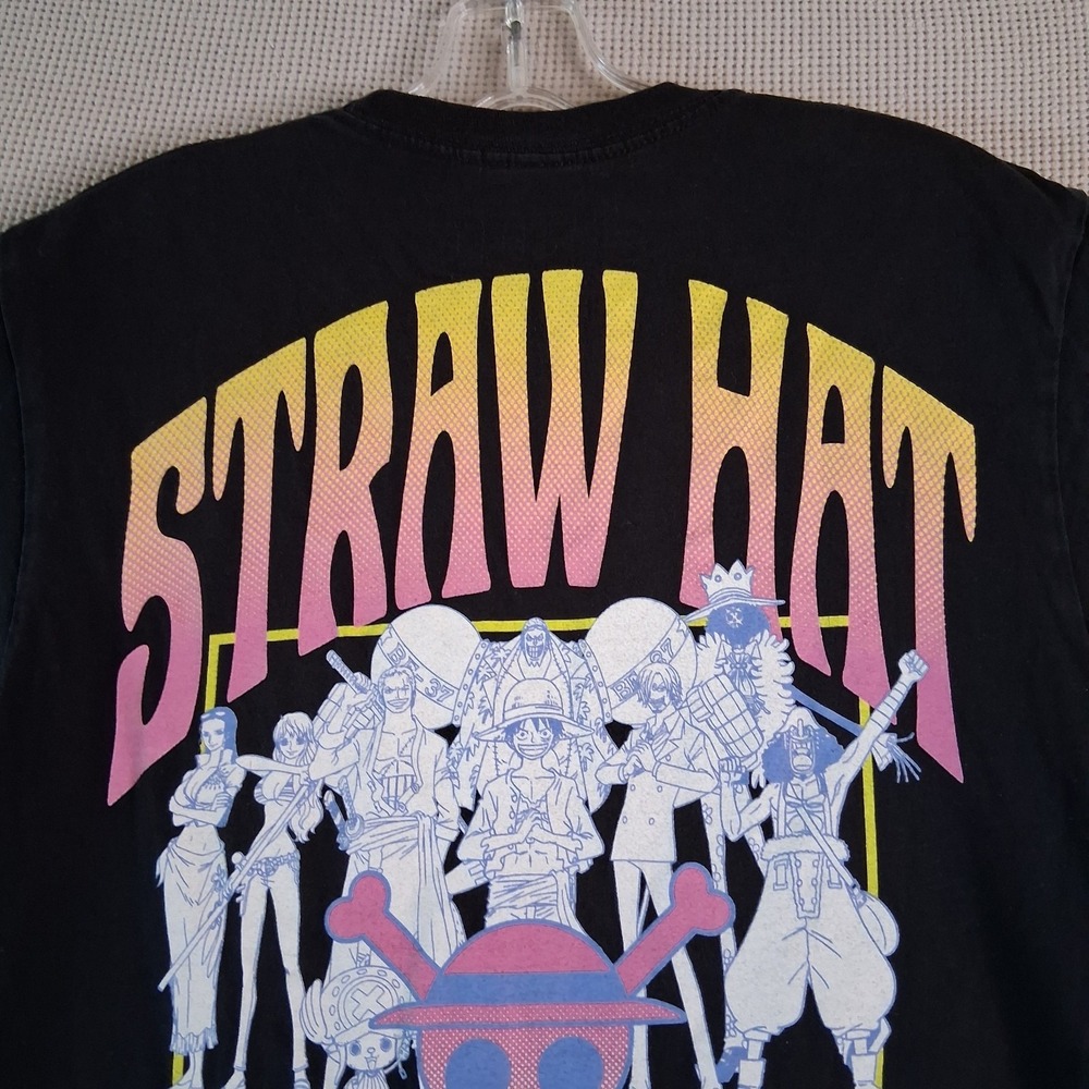 ONE PIECE Straw Hat Crew Anime Manga Black Short Sleeve T-Shirt - Men's Size MED - Picture 7 of 14